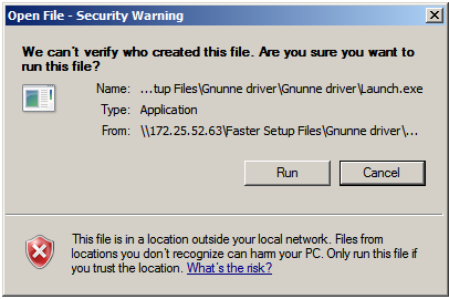 Open File - Security Warning